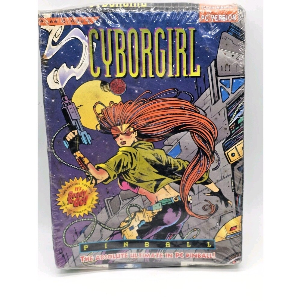 CyborGirl PC IBM MS DOS 3.5" Disk Pinball B&N Epic Big Box Game Factory Sealed